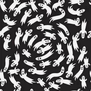Flying ghosts abstract illustration Stock Illustration