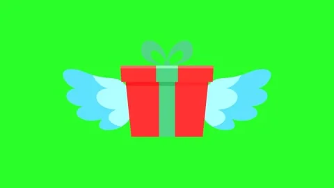 Flying Gift Box with Wings for Fast Delivery and Surprise Concept Vídeos de archivo 320140798