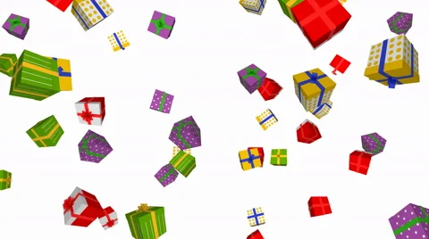 Flying gift boxes - seamless loop, overlay, alpha channel Stock Footage 63332009