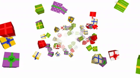 Flying gift boxes - seamless loop, overlay, alpha channel Stock Footage 63332510
