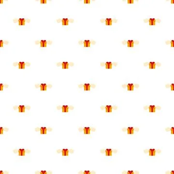 Flying gift boxes seamless pattern for celebration and holiday Illustrazione stock