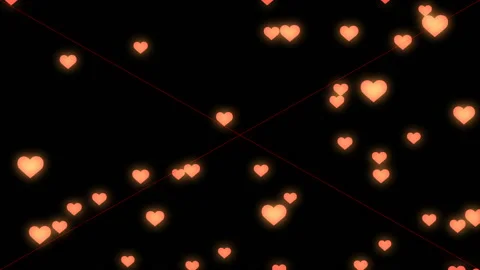 Flying glow  hearts, black background Stock Footage 101727041