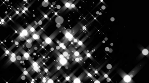Flying glow white particles blurred light dots in Left Frame, white bokeh Vidéo 201560410
