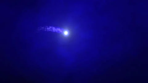 Flying glowing particle on blue background. Stock Footage 149150920