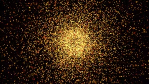 Flying glowing particles, abstract background, seamless loop Stock Footage 274075430