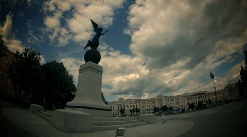 The flying Goddess monument (time lapse) Stock Footage 39741133