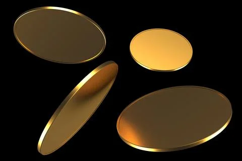 Flying gold coins 3d render Stock Illustration