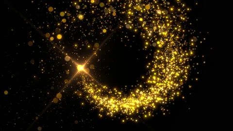 Flying gold dust particles background loop Stock Footage 233493211