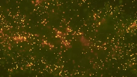 Flying gold particles and tiny stars on a dark background abstract film Stock Footage 263115011