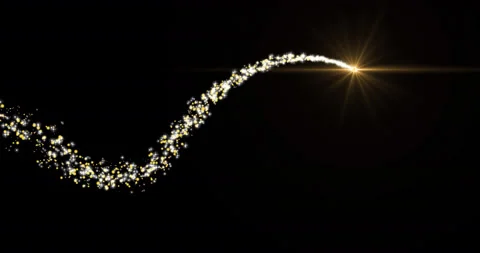 Flying golden glitter, sparkling magic light, shining gold particles Stock Footage 139918585