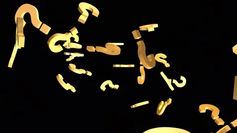 Flying golden question marks on a black ... | Stock Video | Pond5