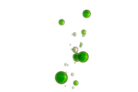 Flying green air bubbles Stock Photos