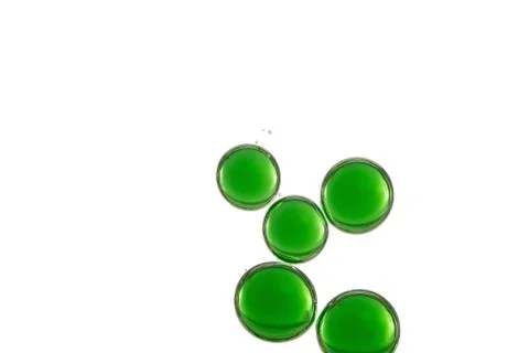 Flying green air bubbles Stock Photos