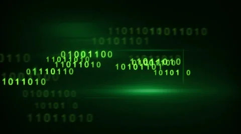 Flying green binary digits loop Stock Footage 33394453