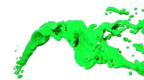 Flying green liquid flow in slow motion Stock-Footage 65221643