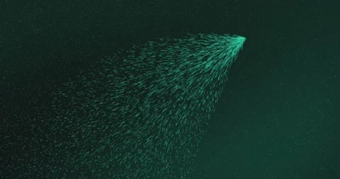 Flying green particles on a black background. Fireworks concept. Stock Footage 232417158