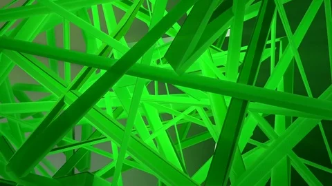 Flying green rectangular 3d line. computer graphics Stock Footage 82757363
