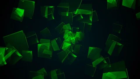 Flying green rectangular cubes Stock Footage 82482068