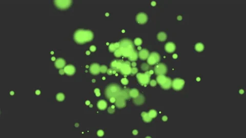 Flying green round particles with glitters on fashion black gradient Stock Footage 233128666