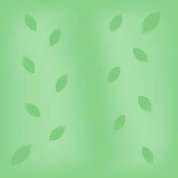 Flying green spring leaves on a light green background Illustrazione stock
