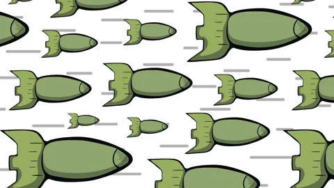 The flying green warheads Stock Footage 92402326