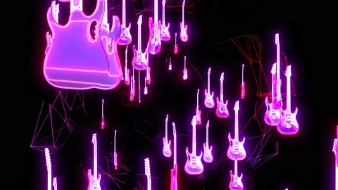 Flying Guitars Video stock 125490462