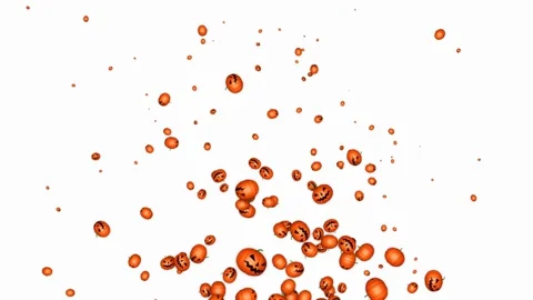Flying Halloween Pumpkins Animation, Rendering, Background, Loop 库存影片 251102159