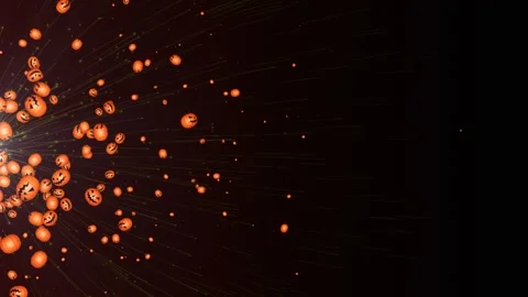 Flying Halloween Pumpkins Animation, Rendering, Background, Loop 库存影片 251105364