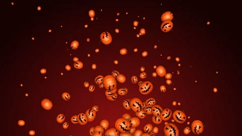 Flying Halloween Pumpkins Animation, Rendering, Background, Loop 库存影片 251214630