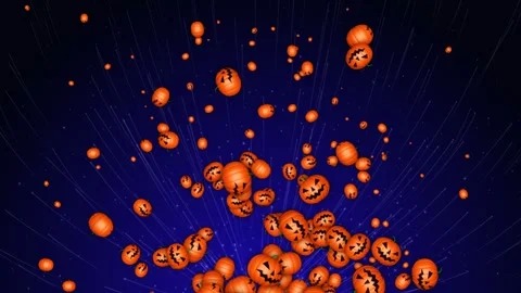 Flying Halloween Pumpkins Animation, Rendering, Background, Loop 库存影片 251216662