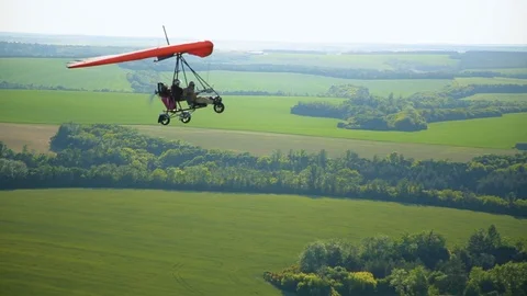 Flying On A Hang-Glider Stock Footage 96726606