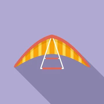 Flying hang glider icon flat vector. Sky man 스톡 일러스트