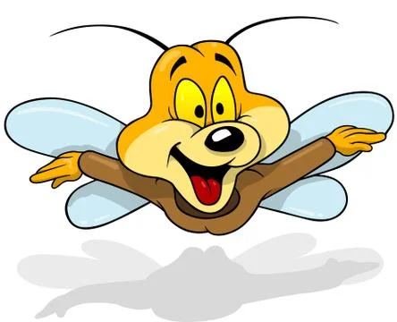 Flying Happy Beetle Stock Illustration