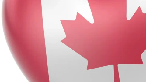 Flying heart with flag of Canada. Stock Footage 64613506