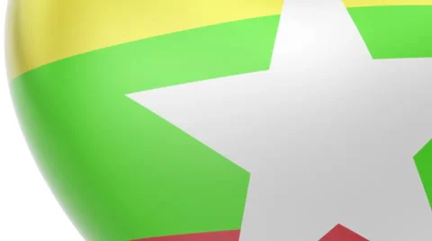 Flying heart with flag of the Republic of the Union of Myanmar. Stock Footage 64609501