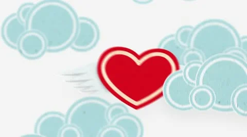 Flying heart Stock Footage 10678233