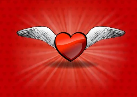 Flying heart Stock Illustration