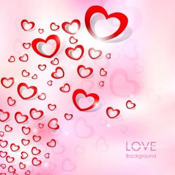 Flying Heart Love Background Stock Illustration