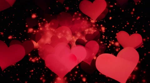 Flying Heart Particles Stock Footage 60762344