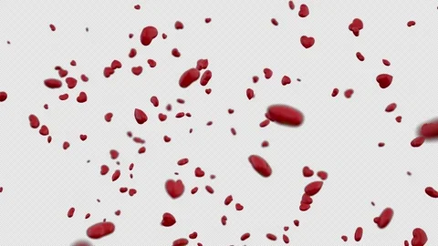 Flying Hearts Alpha Stock Footage 266497228