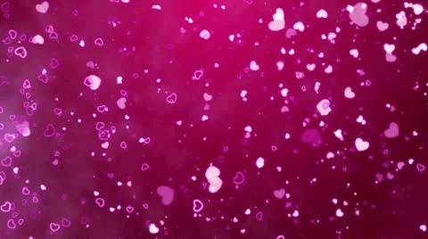 Flying hearts and particles Stock Footage 10738161