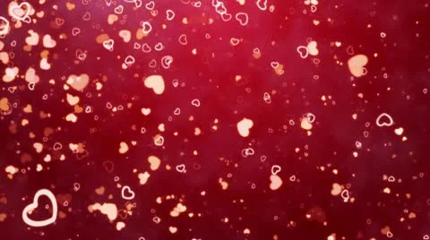 Flying hearts and particles Stock Footage 10738768