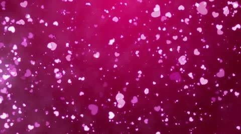 Flying hearts and particles Stock Footage 10738809