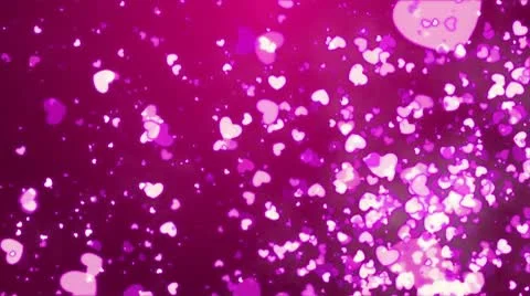 Flying hearts and particles Stock Footage 10739696