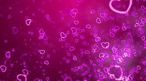 Flying hearts and particles Stock Footage 10739706