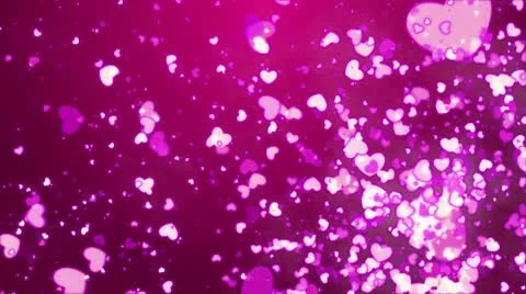 Flying hearts and particles Stock Footage 10739796
