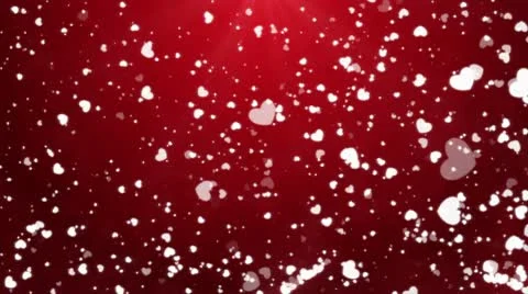 Flying hearts and particles Stock Footage 10742396