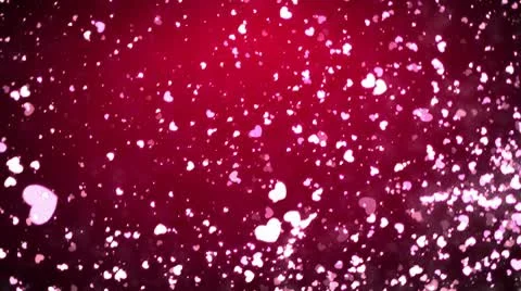 Flying hearts and particles Stock Footage 10743799