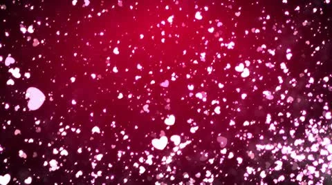 Flying hearts and particles Stock Footage 10743804