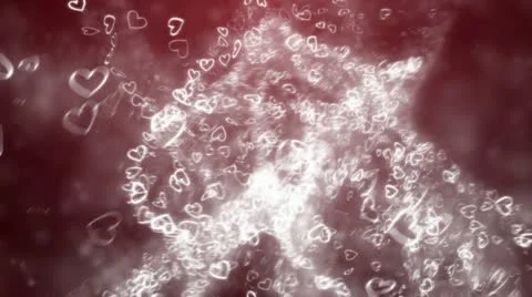 Flying hearts and particles Stock Footage 20488140